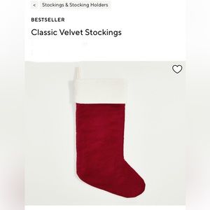 2 Pottery Barn classic velvet stockings with embroidery